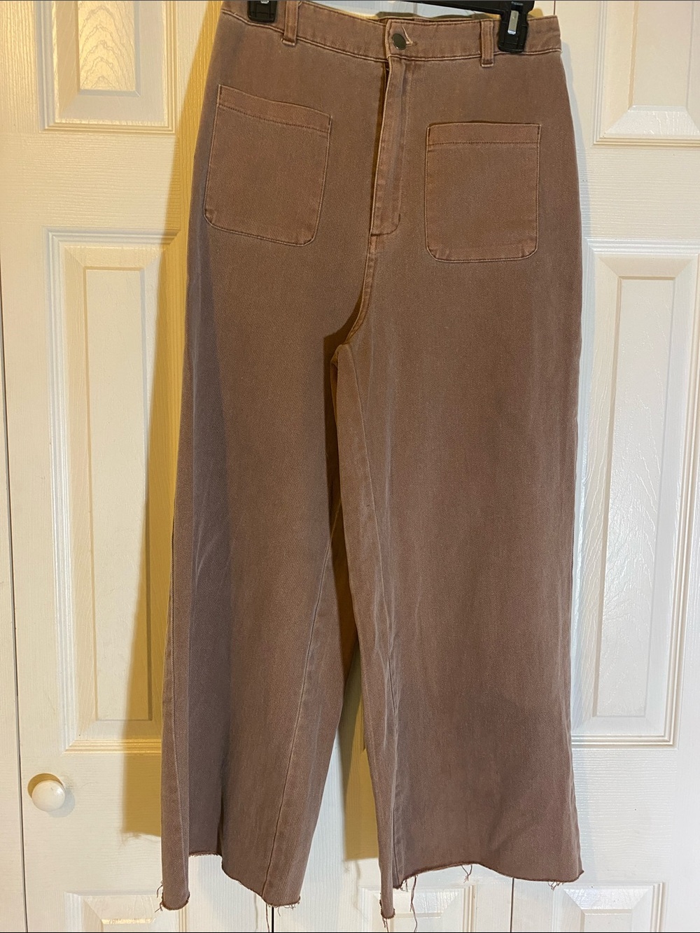 Women’s Brown Wide-Leg Brown Denim Jeans- 100% Cotton